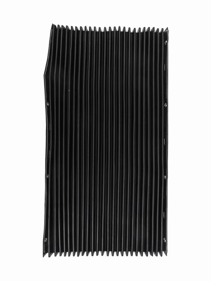 Housse de soufflet télescopique en accordéon pour fraiseuse, protection de rail de guidage en caoutchouc flexible, protection anti-éclats, bordure en acier inoxydable, noir, 400 x 600 mm (400 x 600 mm