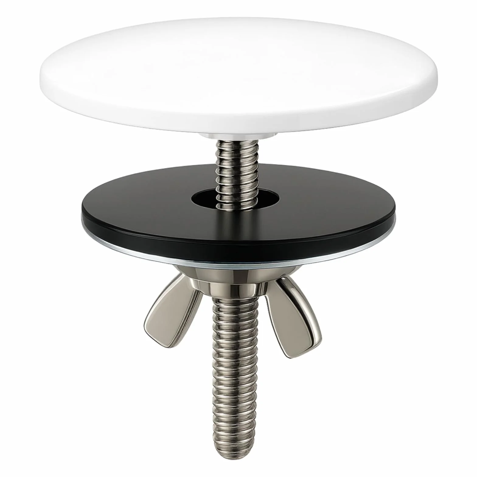 Cache Trou Evier Blanc Laiton Massif 50 mm Bouchon Stopper pour Cuisine Salle de Bain