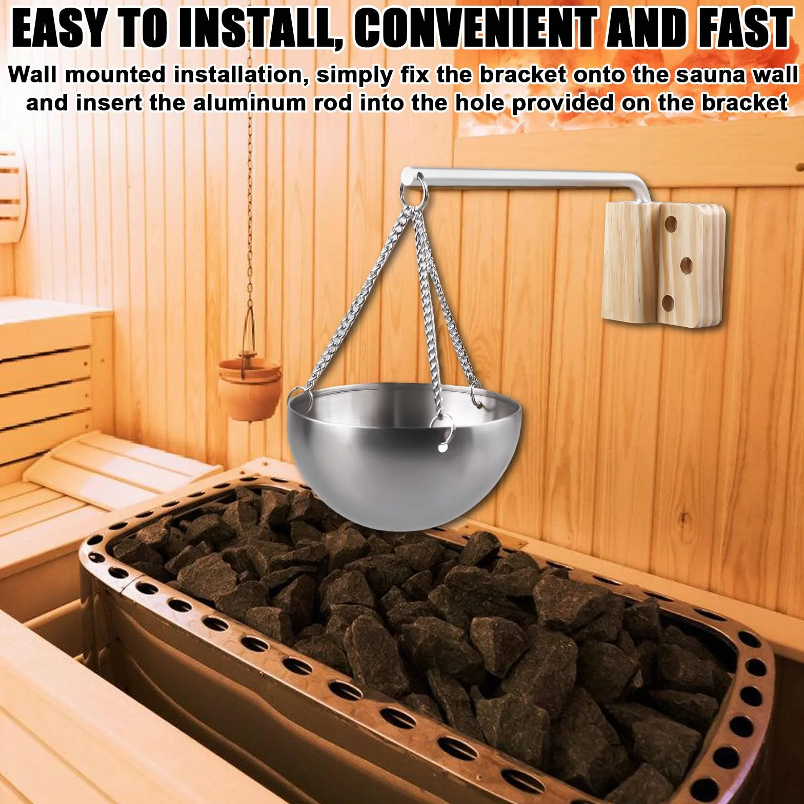 Bol aromatique pour sauna en acier inoxydable 350 ml 12 cm