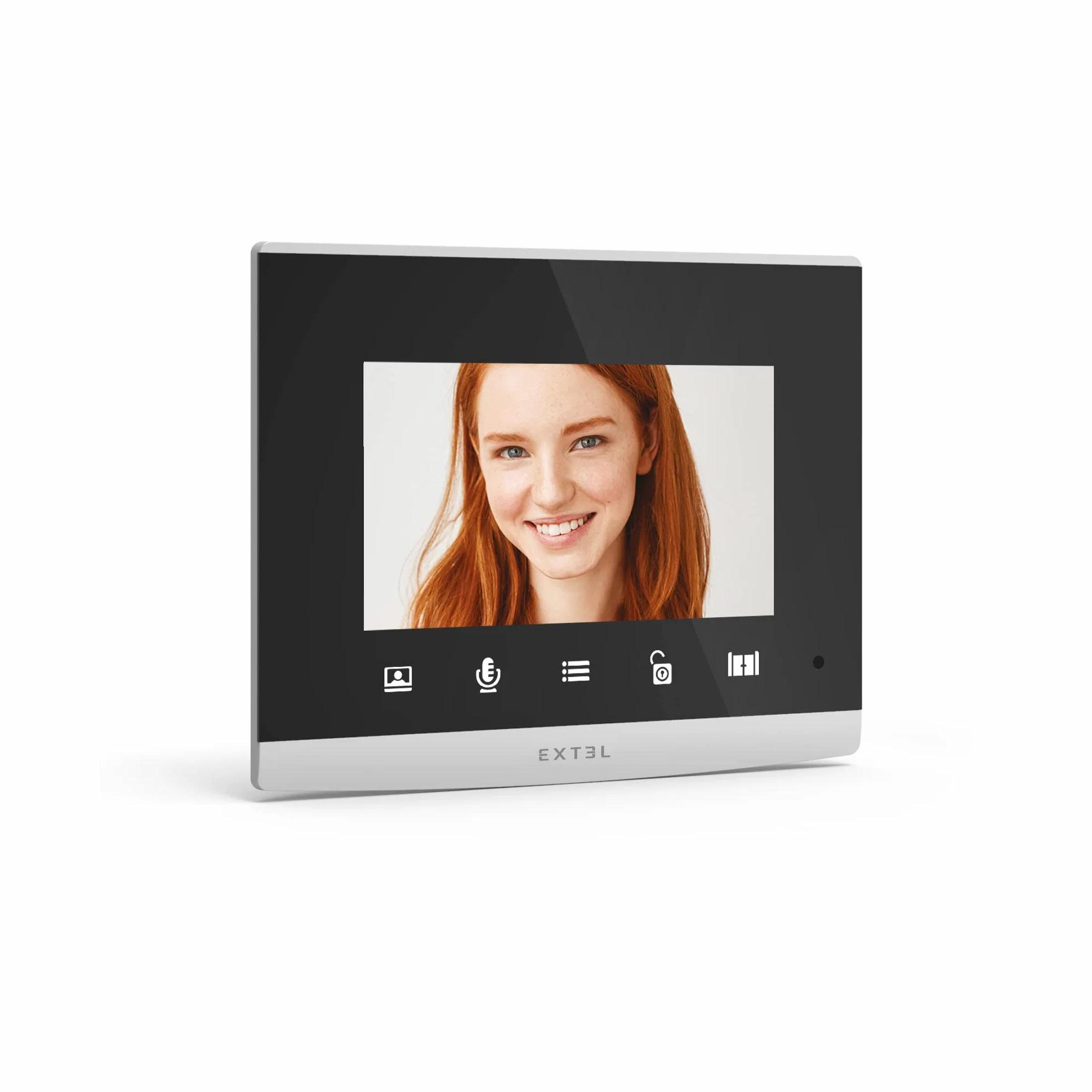 EXTEL Visiophone Filaire Interphone Vidéo 2 Fils Design Ultra Compact Double Commande Ouverture Portail Gâche Électrique Vision Nocturne LEDs Platine Rue Étanche