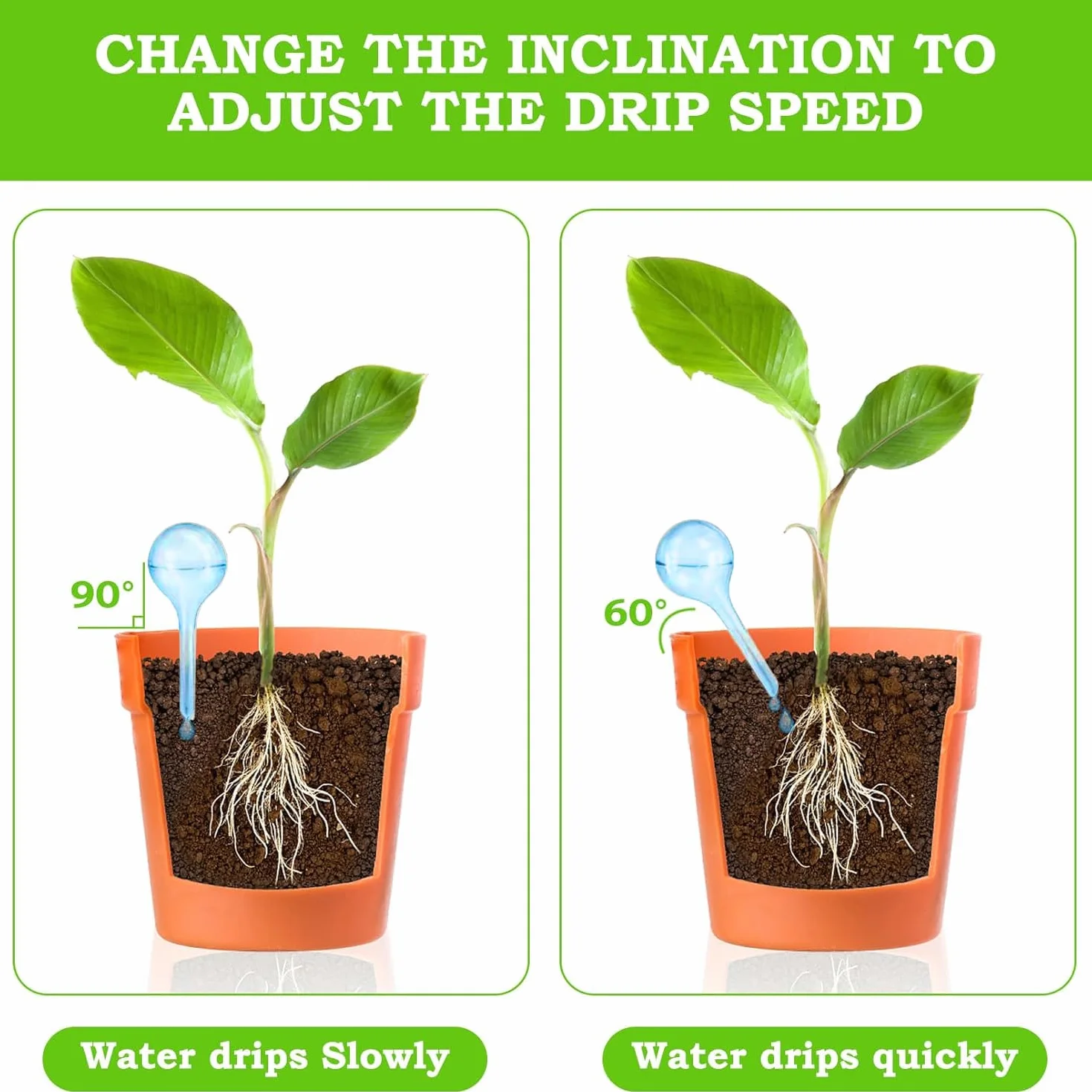 14 Pièce Boules d'Irrigation pour Plantes, Arrosage Goutte à Goutte Auto pour Plantes, Bulbes d’Arrosage Automatique pour Plante Fleur D'intérieur et D'extérieur