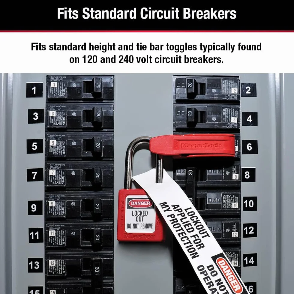 Master Lock 493B Bloque disjoncteur Grip Tight Consignation Electrique interrupteurs bascules standard 13 x 7 x 3 cm