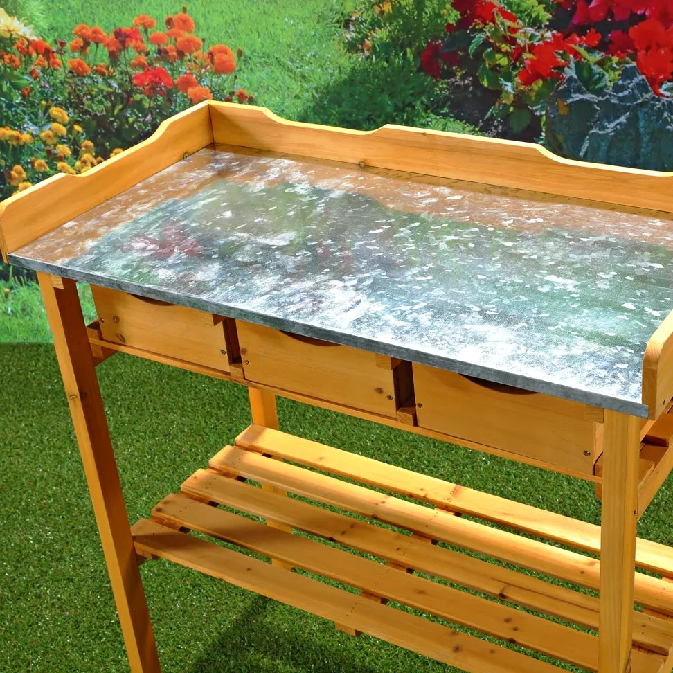 Melko Table de Plantation, Table de Travail Fleuri Table de Jardin en Bois