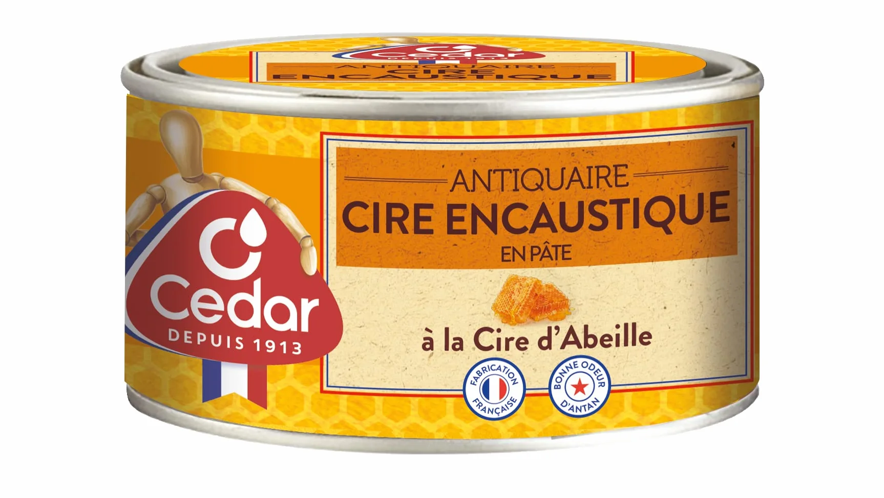 O'CEDAR Cire Encaustique en Pâte à la Cire d'Abeille pour Meubles en Bois 250 ml