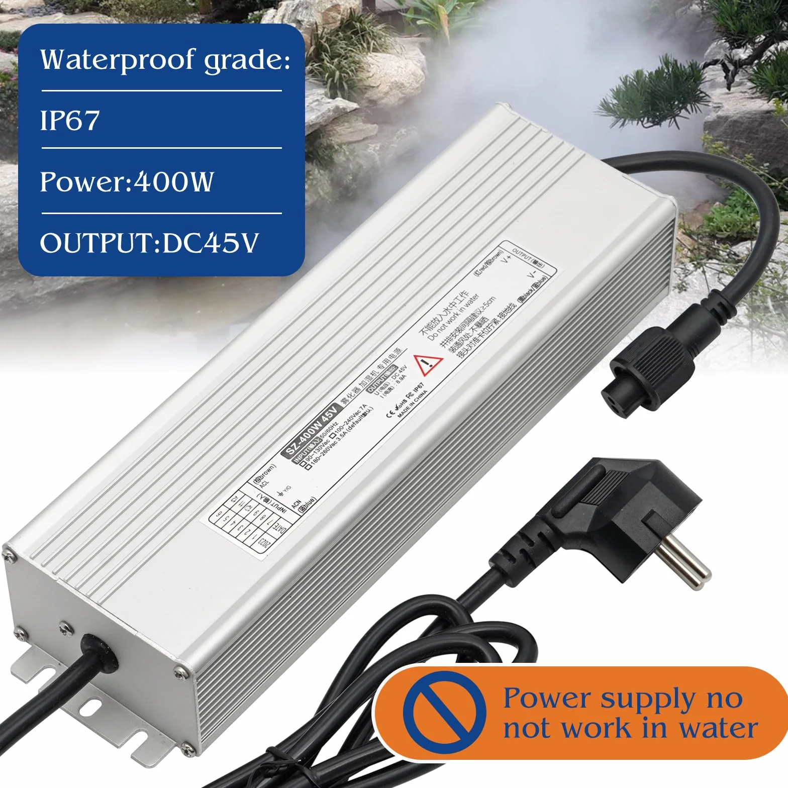 Mist Maker Fogger 10 Tête 7L/H Brumisateur À Ultrasons 400w avec Bouée pour Étangs Aquariums
