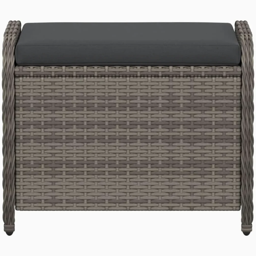 Générique Tabouret de Jardin avec Coussin Gris 58x46x46 cm résine tressée,Meubles,Mobilier de Jardin,Poufs d'extérieur,Gris,6 KG,365734
