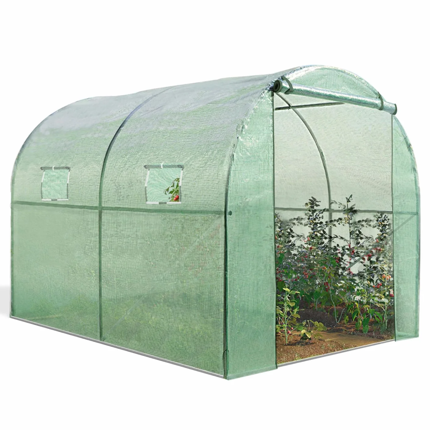 IDMarket - Serre Tunnel de Jardin 4 Saisons 6M² Verte Gamme maraîchère Roma 2x3M