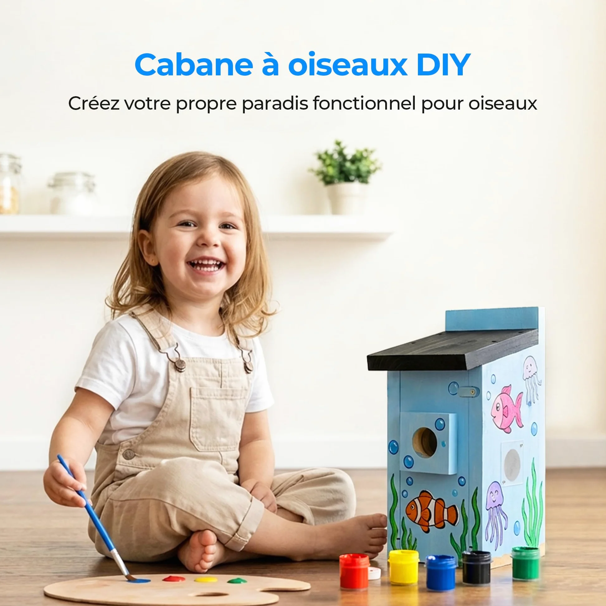 Nichoir à Oiseaux Extérieur avec Caméra 4MP - Maison pour Oiseaux avec Caméra Solaire, Observation en Direct de la Nidification, Étanche IP65, WiFi 2.4G, Kit de Montage DIY
