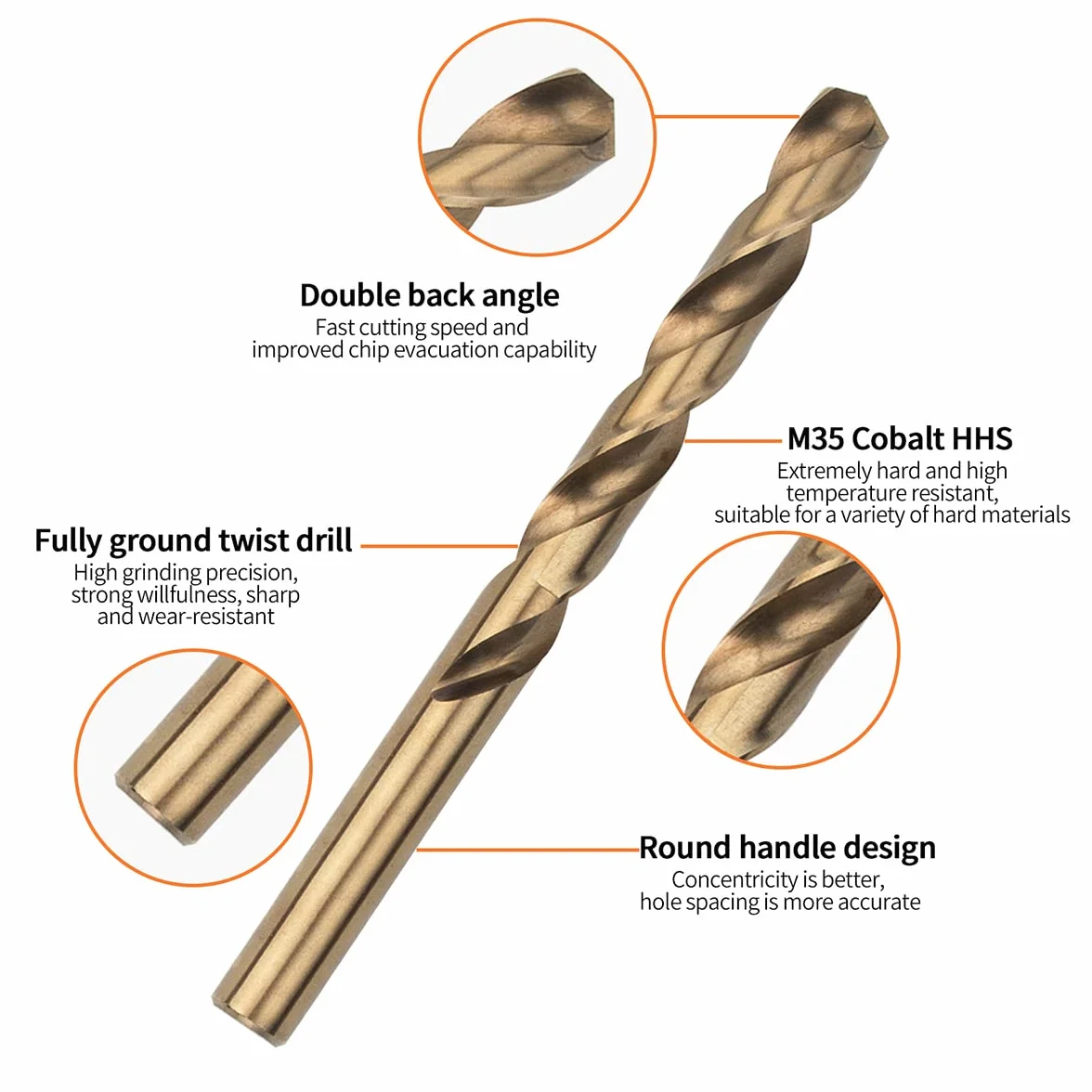 Foret Hélicoïdal HSS-Co 3.0mm Acier Inoxydable DIN 338 10pcs
