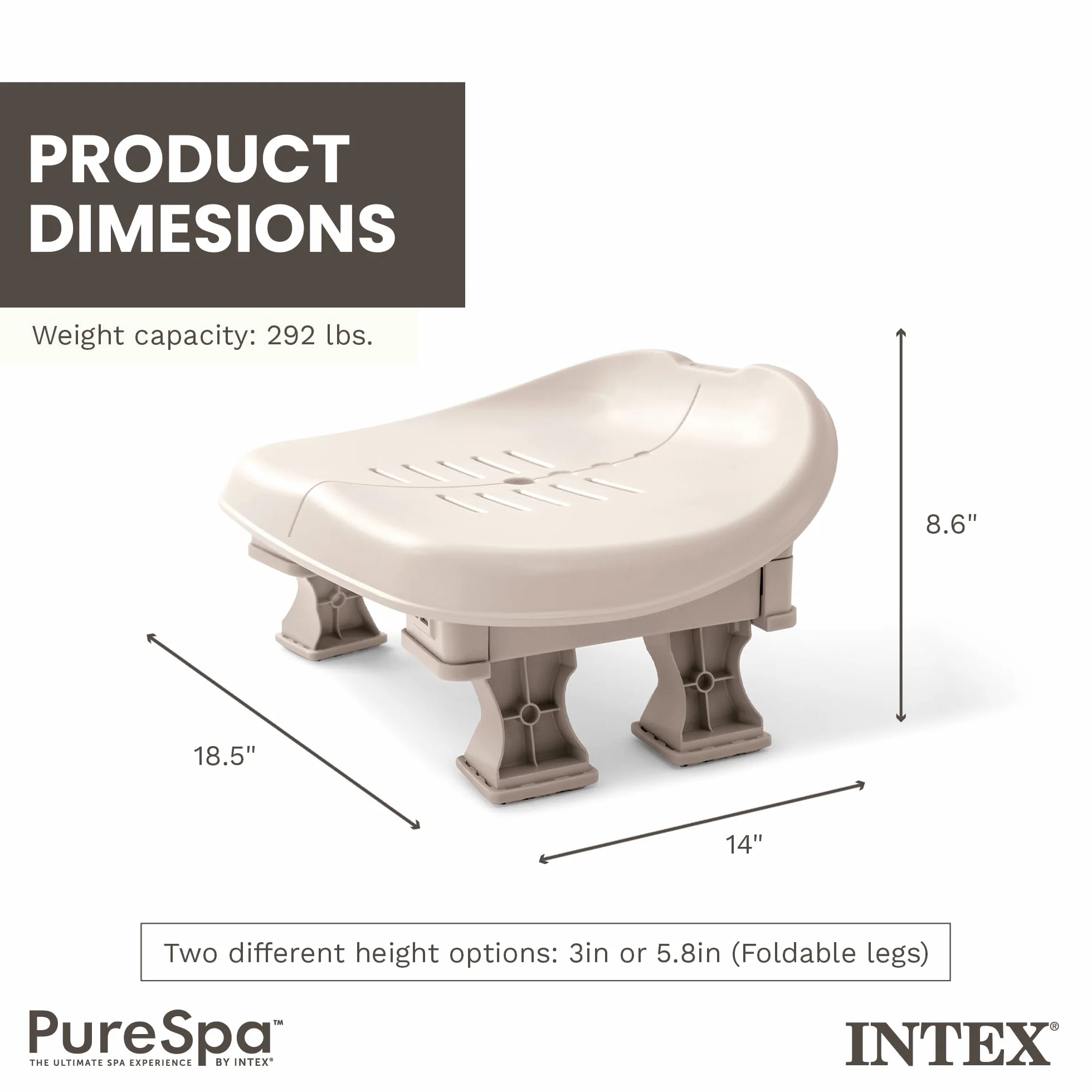 Intex PureSpa 28502E Siège de Spa Marron Clair