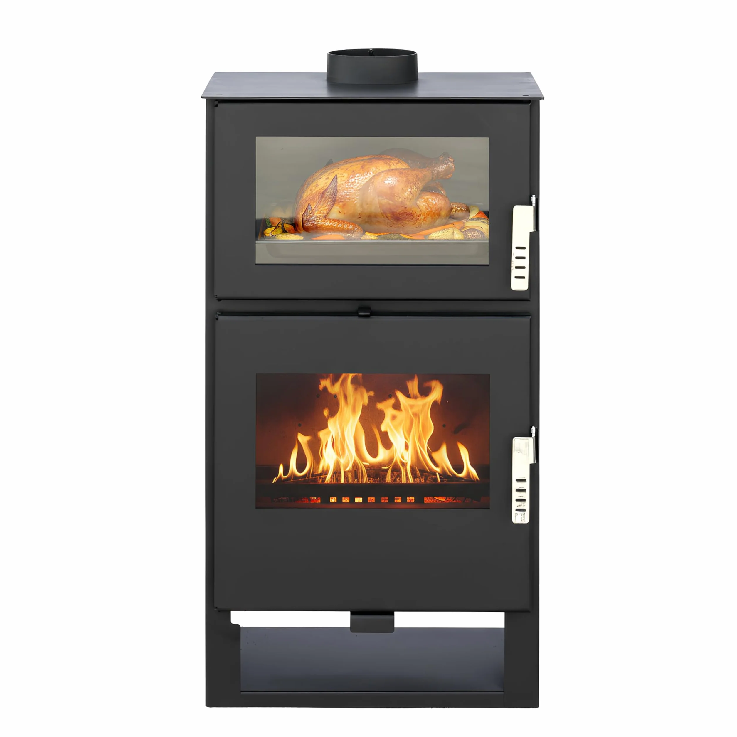 Alaz K9M Poêle à bois 9 kW Noir avec compartiment de cuisson