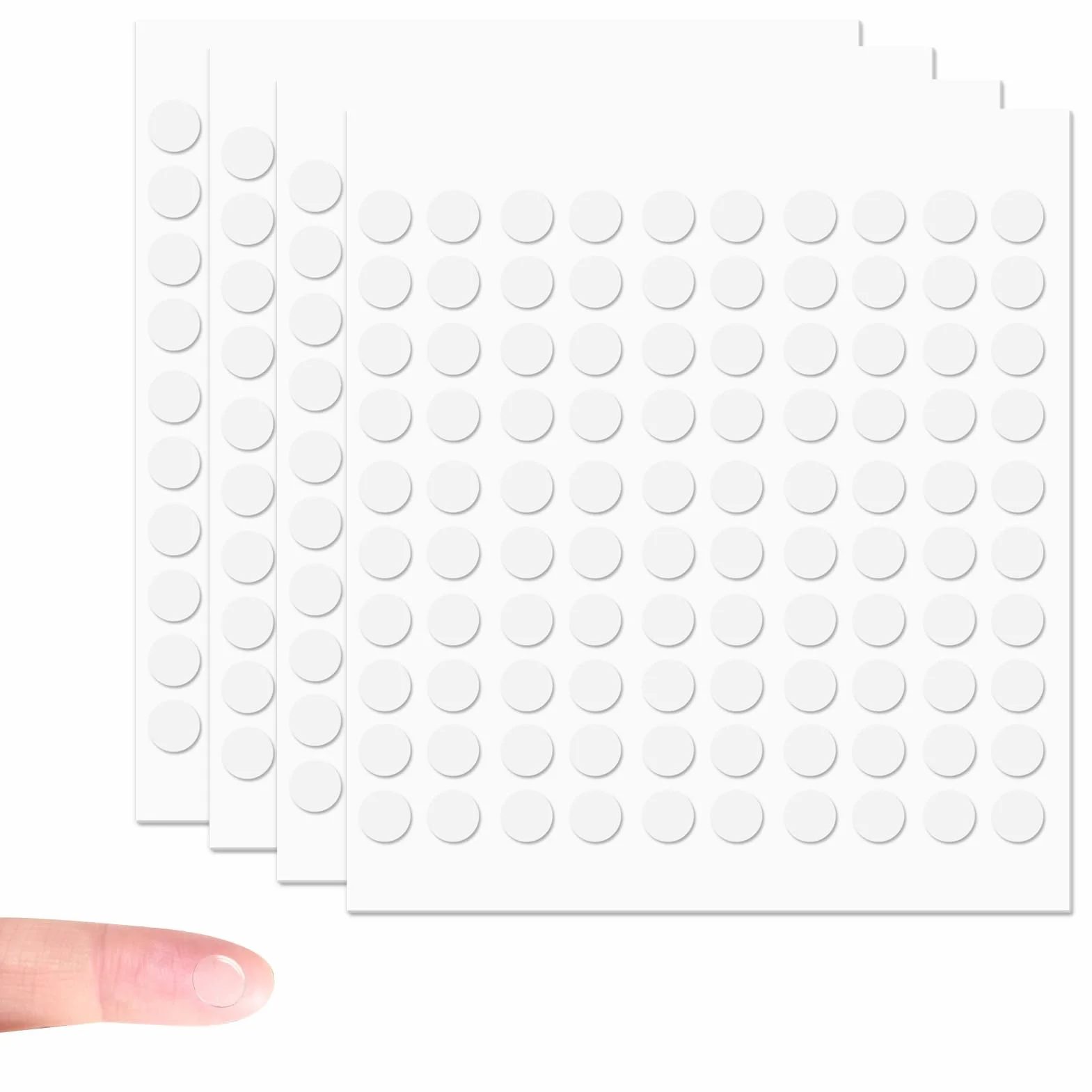 Pastille Double Face Transparent 10 mm 400 Pièces Adhésif Autocollant Rond