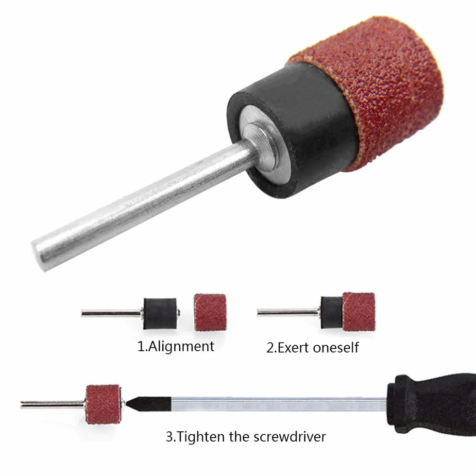 Cylindres Ponceuse Abrasifs Manches Ponceuse Tambour 60 120 320 Grain avec Kit Rotant 4 Mandrins Tubulaires