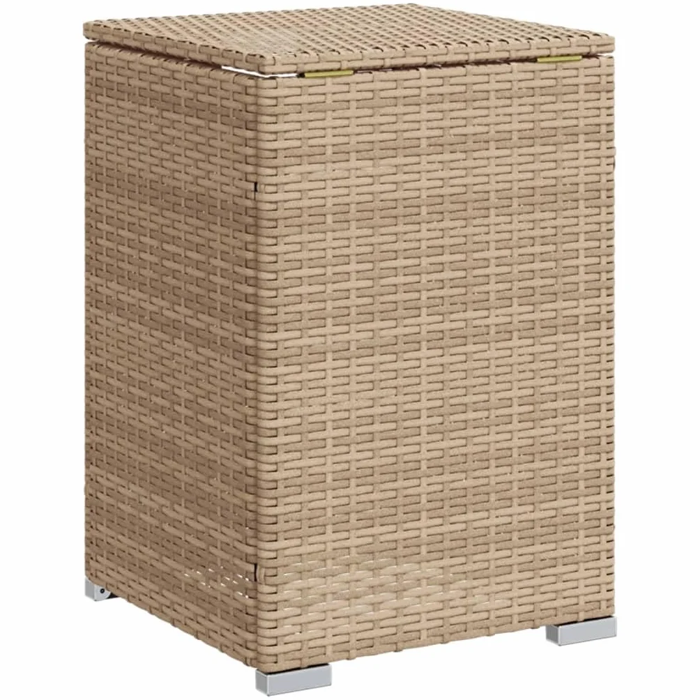 vidaXL Table de Couverture de Bouteille de Propane, Boîte de Rangement, Support de Jardin, Beige Résine Tressée