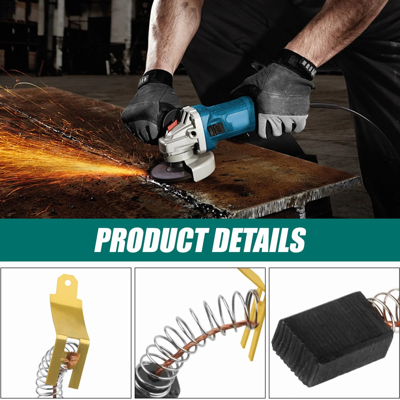 MAKITA Balais de Charbon 62 Pièces Brosses de Carbone pour Meuleuse Scies D'angle, 12 Tailles