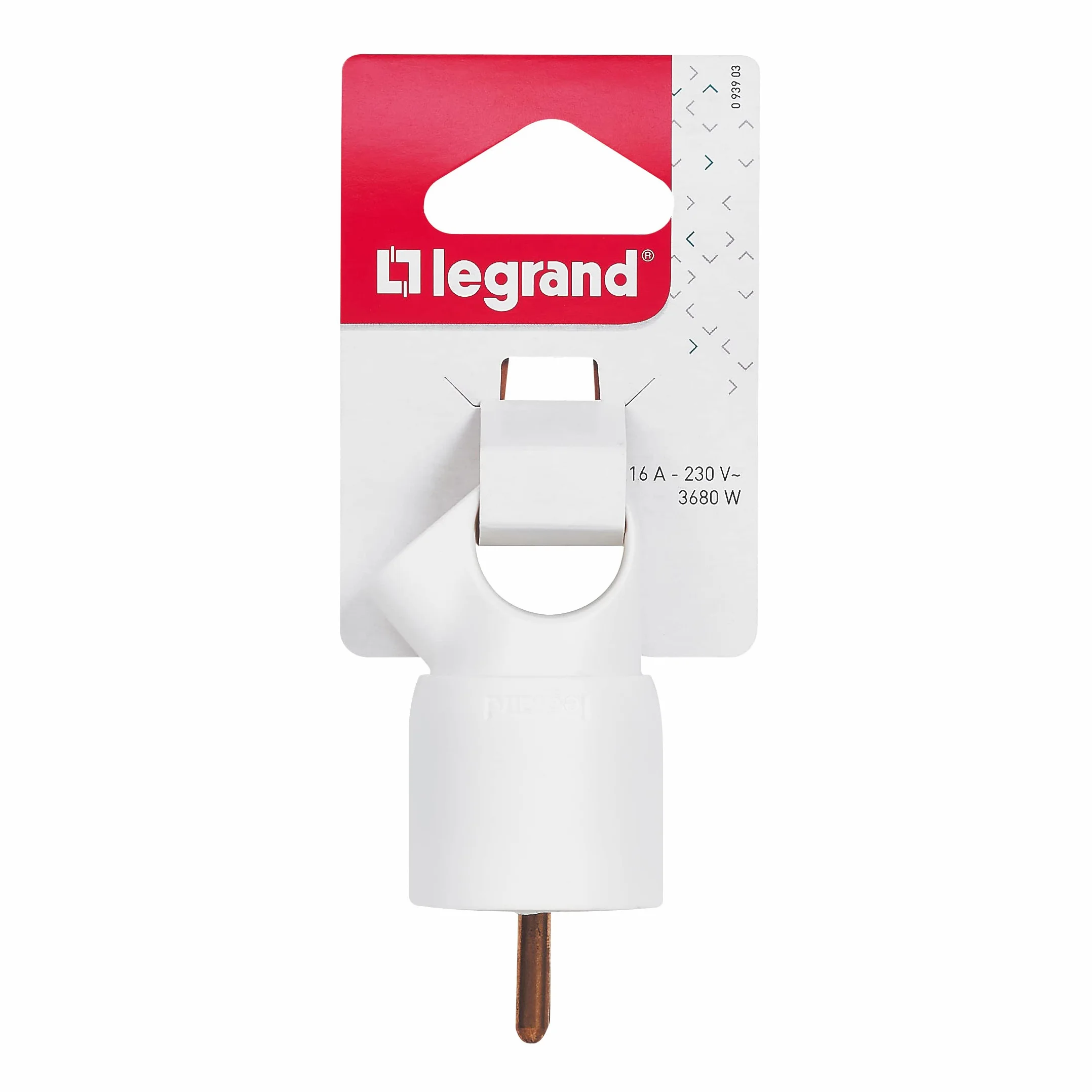 LEGRAND Fiche Mâle Plastique 2P+T 16A Serre-Câble À Vis Blanc