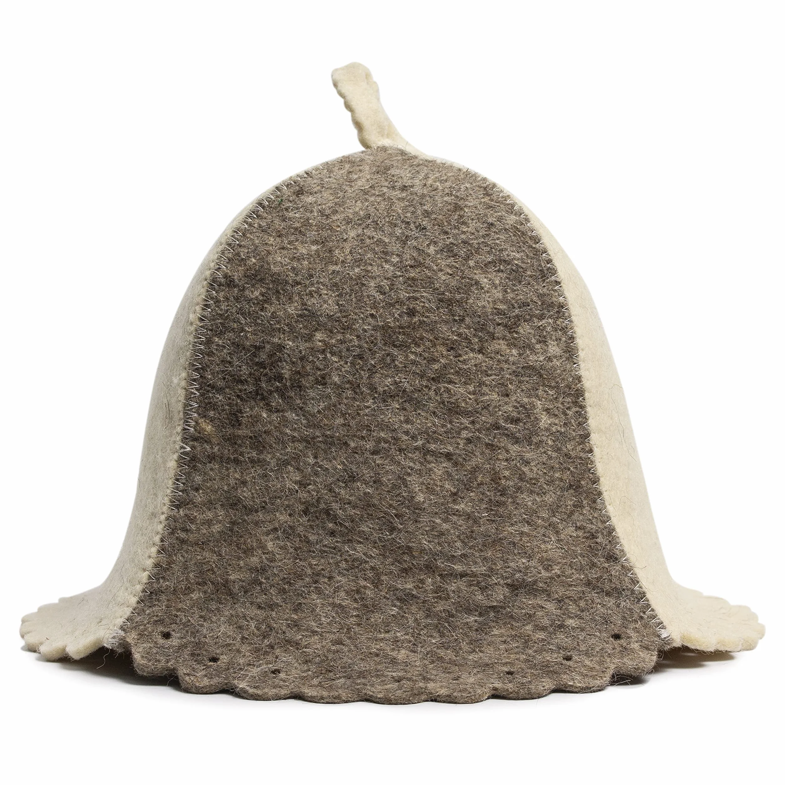 Chapeau de sauna finlandais en laine homme gris blanc feutre