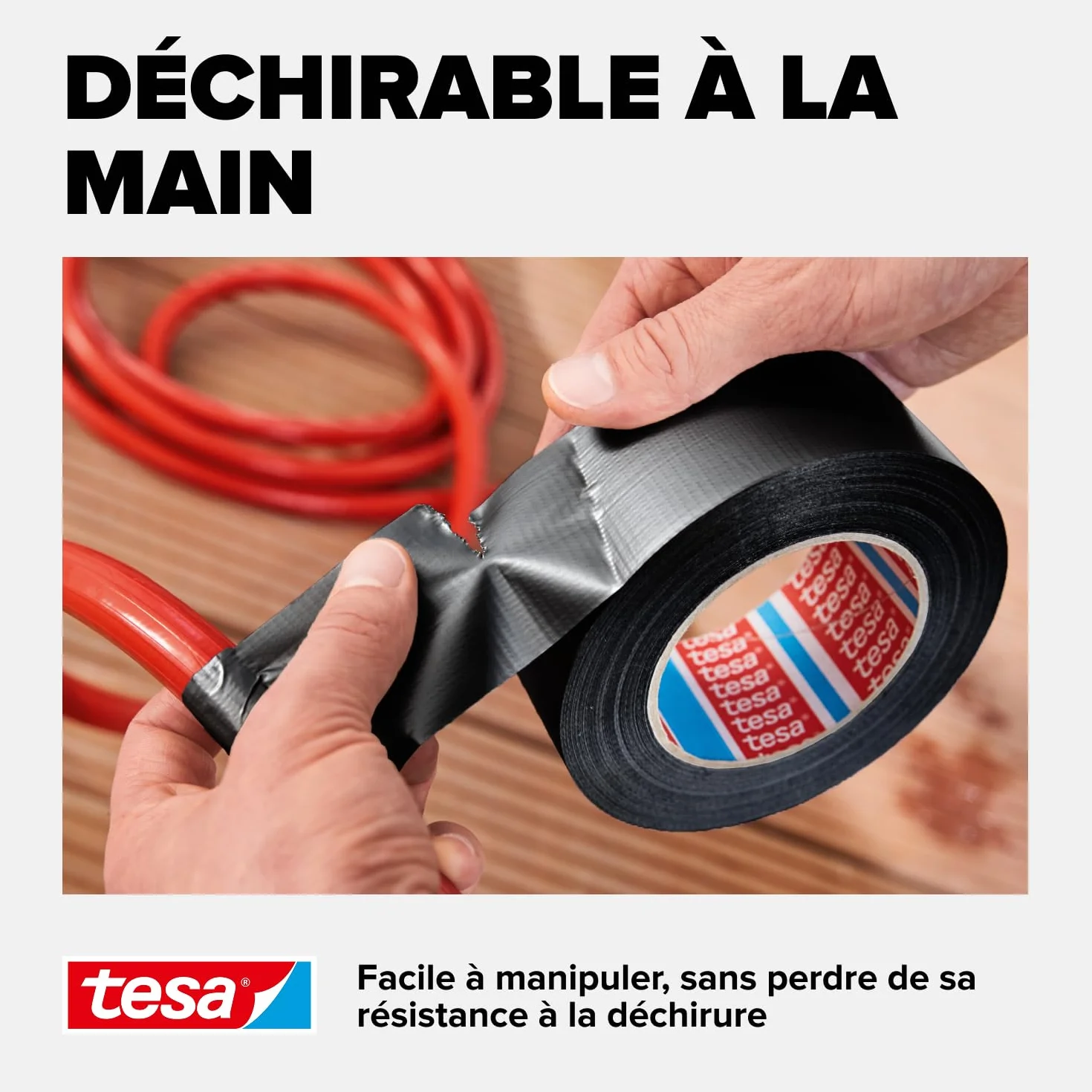 Tesa Extra Power Universal Ruban Adhésif Toile 50 m x 50 mm Noir