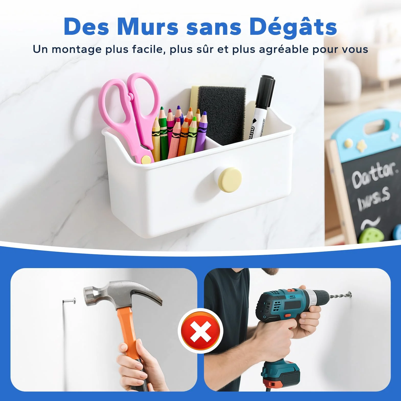 HOMMAND Adhésif Double Face Extra Fort Mousse, 40 Pièces Tampon Adhésif Imperméables Blanc
