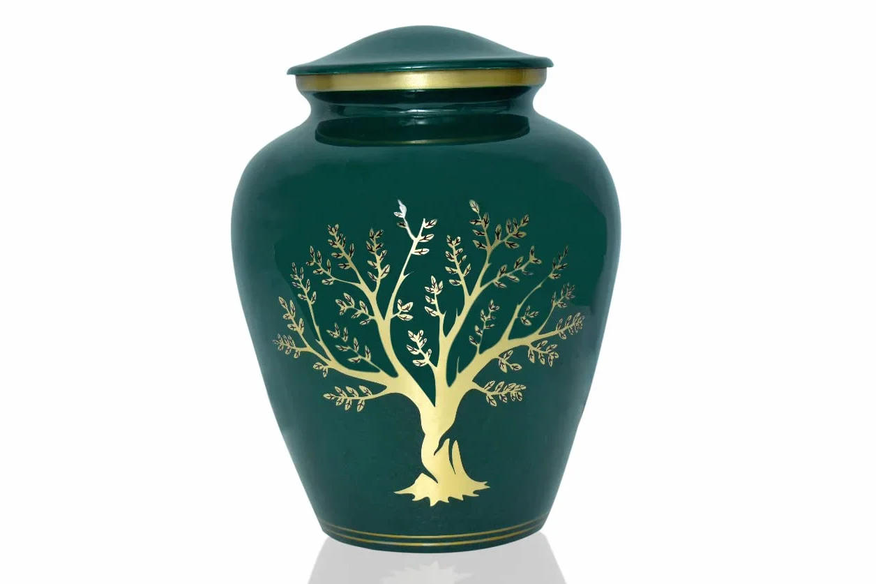 Urne funéraire Arbre de Vie Grande Taille 500 cm Cubes pour Adulte avec Sac en Velours