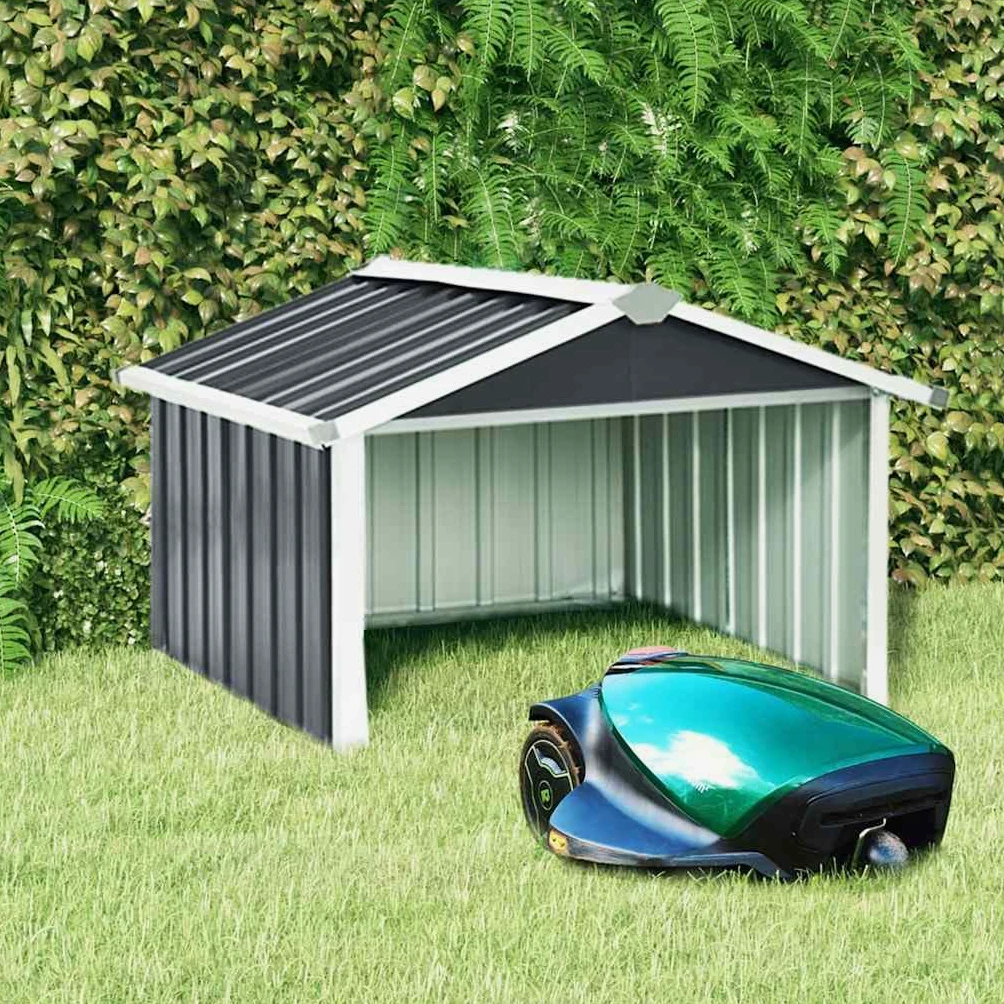 vidaXL Abri pour Tondeuse Robot de Jardin, Acier Galvanisé, Anthracite, 92x97x63 cm, Rangement Extérieur, Maison de Protection pour Robot, pour Pelouse, Abri de Terrasse Résistant aux Intempéries