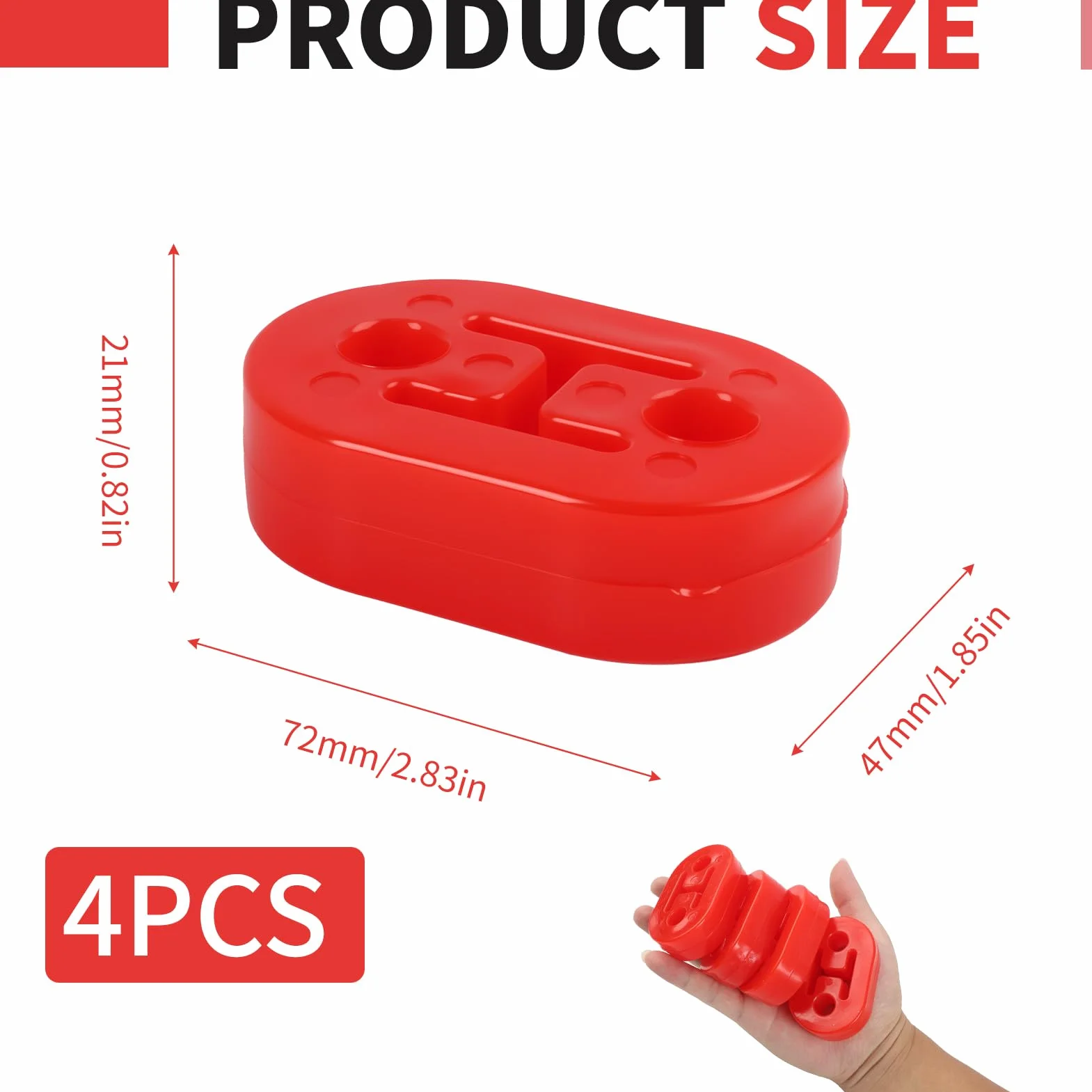 4 Pièces Cintre Support D'échappement de Voiture 2 Trous, Supports Universels en Caoutchouc 12 mm