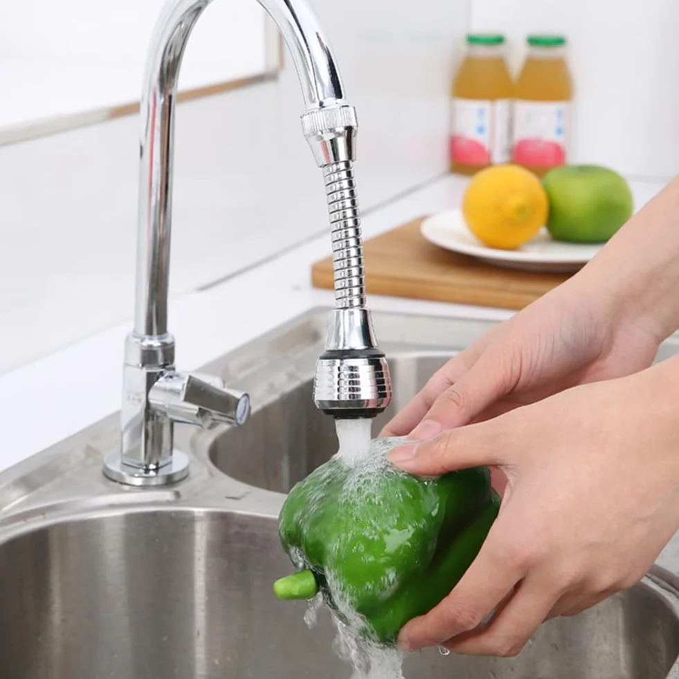 Robinet Cuisine Douchette 360 Degrés avec Aérateur, Filtre Eau 2 Modes Mousseur Économie Eau