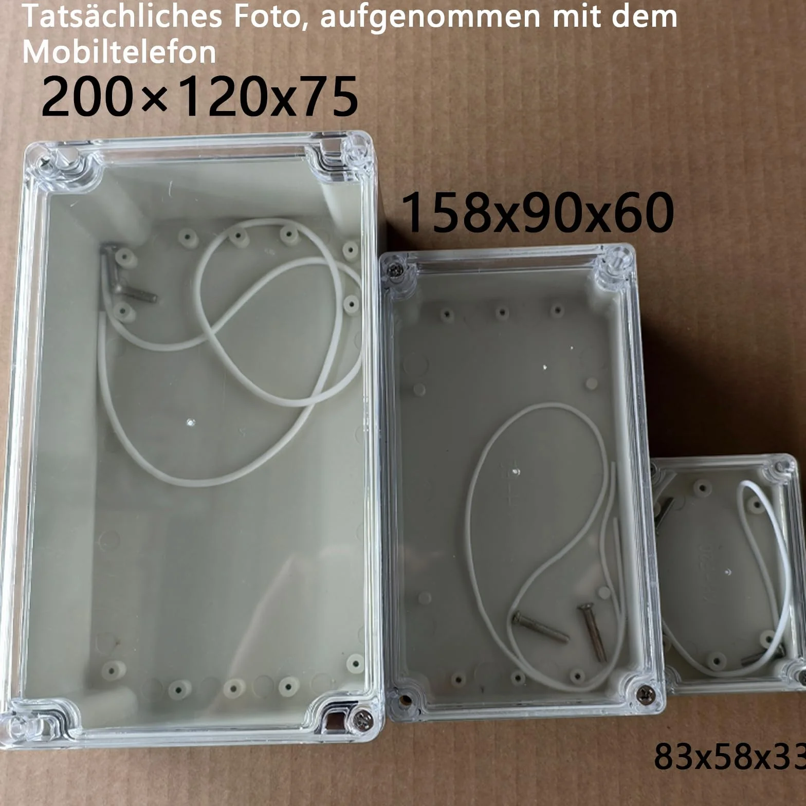 Boîte de dérivation IP65 étanche plastique couvercle transparent 158x90x60 mm Lot de 2