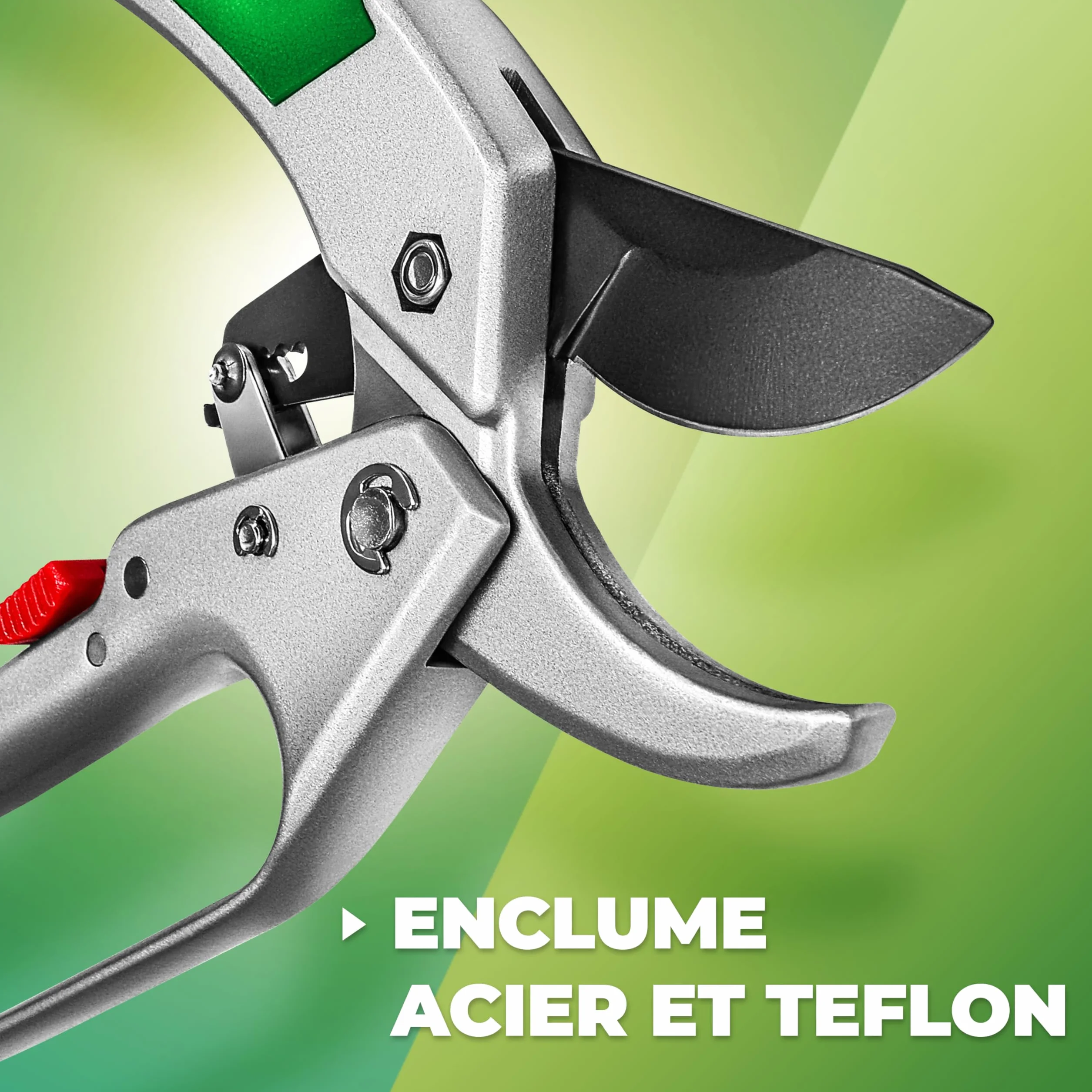 GRÜNTEK Sécateur de Jardin Professionnel à Cliquet Automatique et Enclume CONDOR 20cm. Coupe Branches Ø20 mm.
