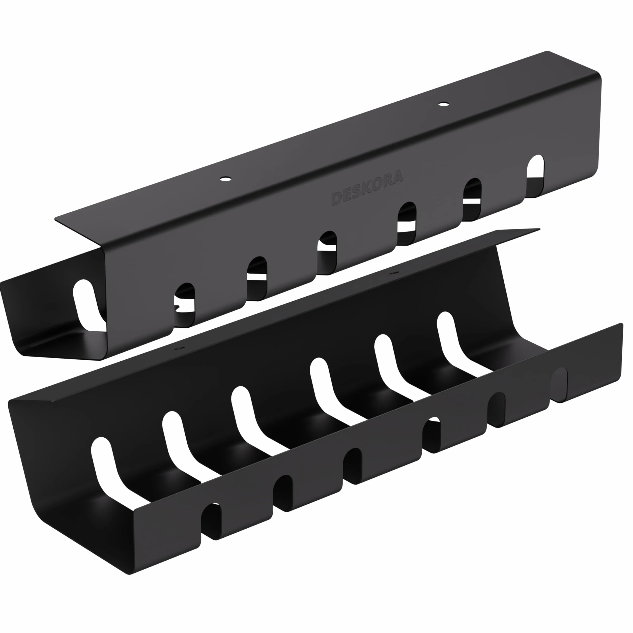 Chemin de câbles Organisateur sous Bureau Lot de 2 44cm x 11cm Cache câble Rangement câble Bureau métal Robuste