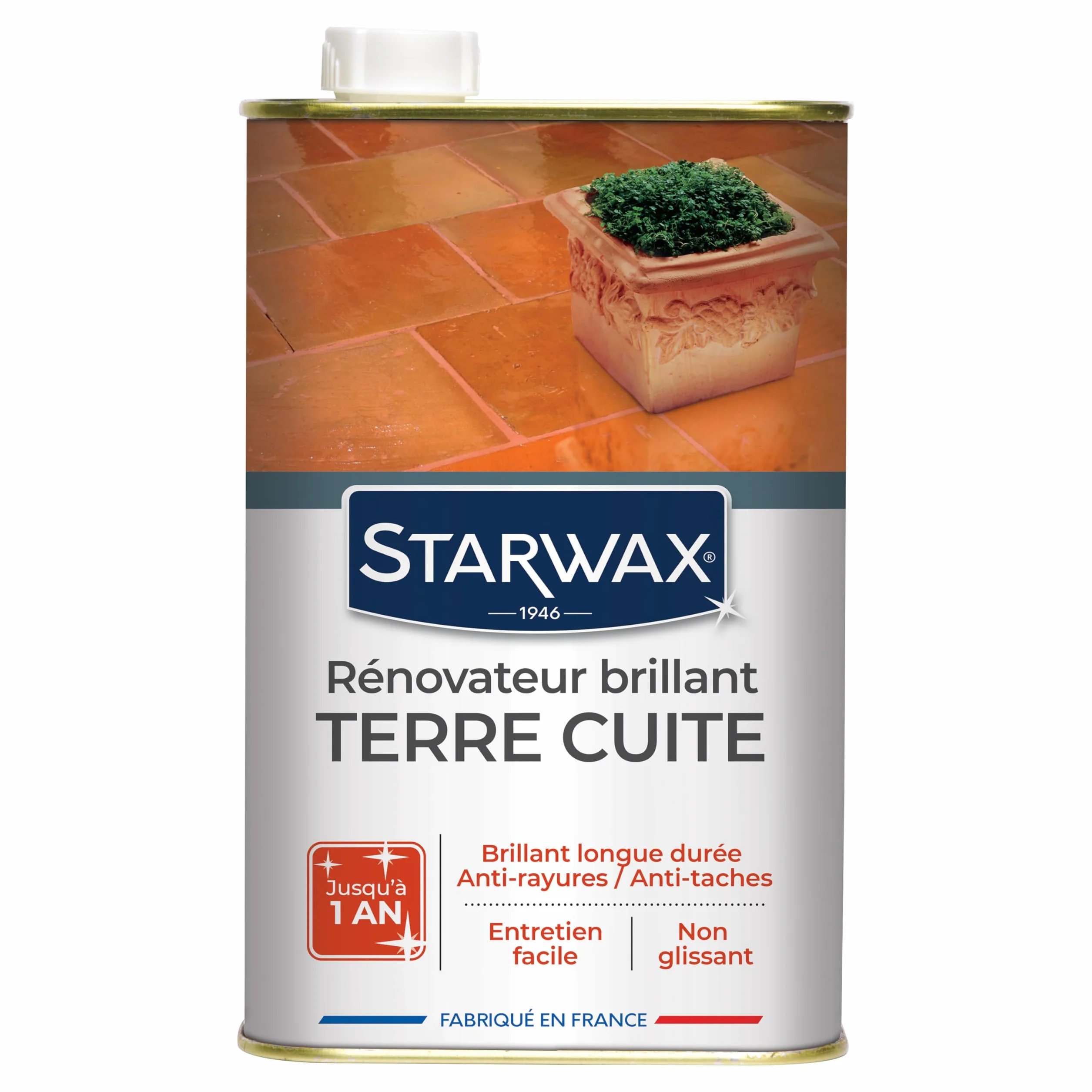 STARWAX Rénovateur Brillant Protecteur Tomettes et Terres Cuites 1L 30m²