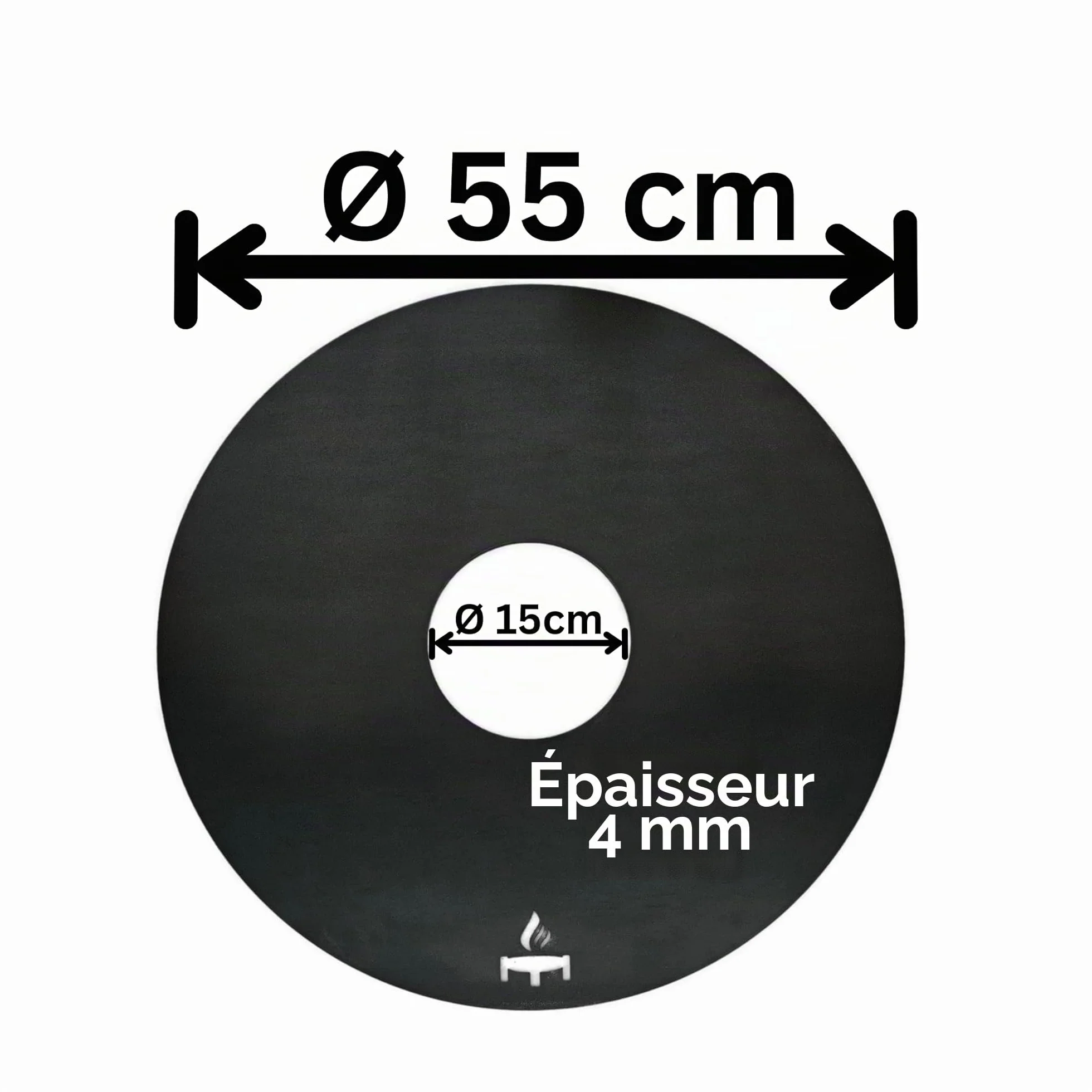 Plaque de cuisson 55 cm 4 mm pour barbecue sphérique 57 cm Fabriquée en Allemagne