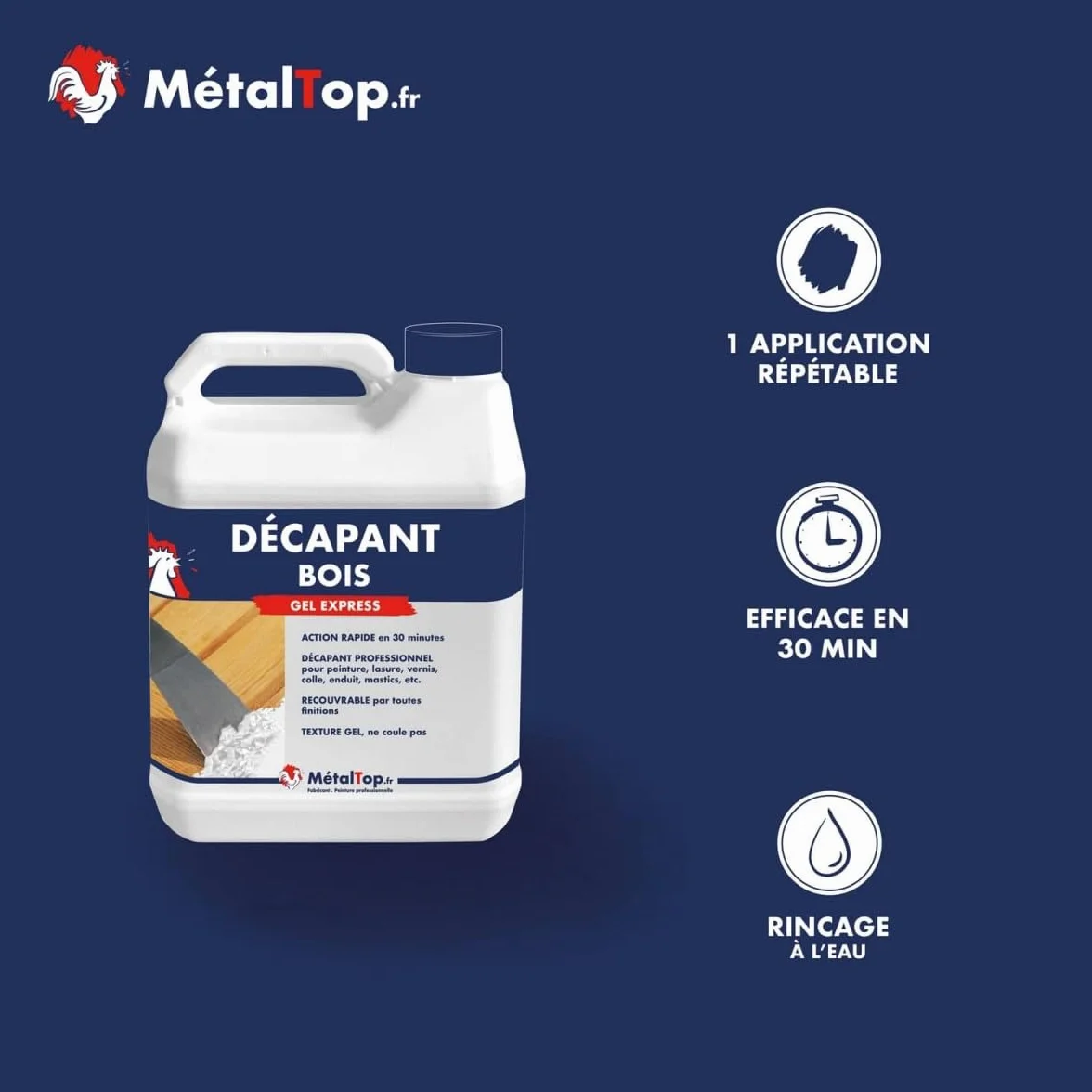Metaltop Decapant Bois 1 L Spécial peintures vernis lasures vitrificateur