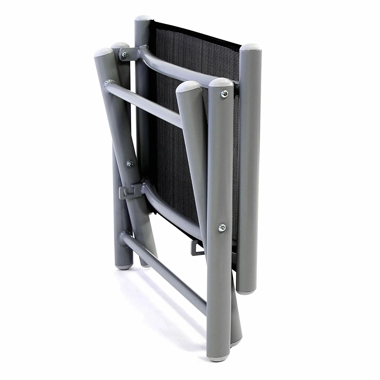 Mojawo Tabouret de Jardin Pliable en Aluminium résistant aux intempéries Argenté/Noir