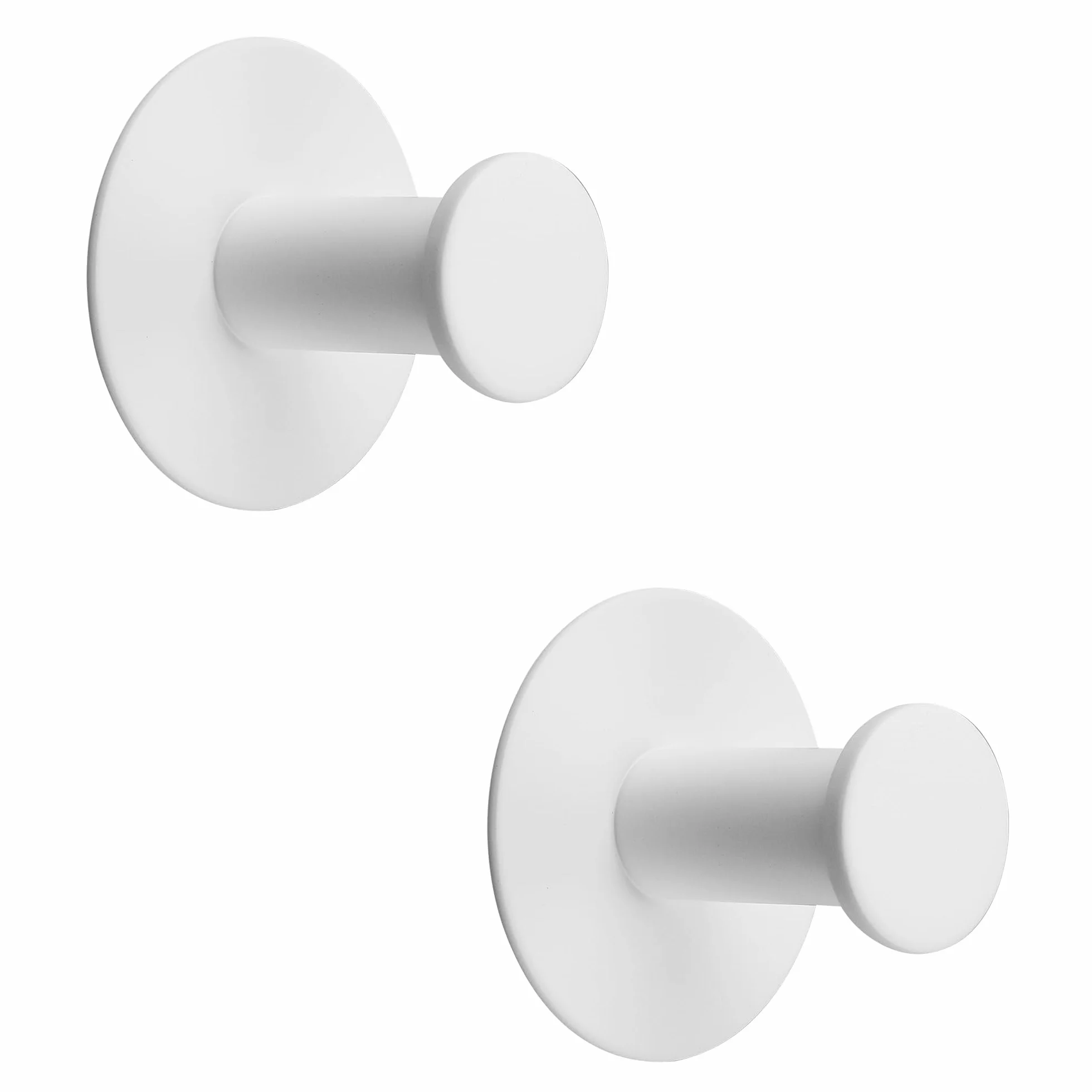 SAYAYO Crochets Muraux Adhésifs sans Percage en Acier Inoxydable pour Salle de Bain, 2 Pièces Blanc