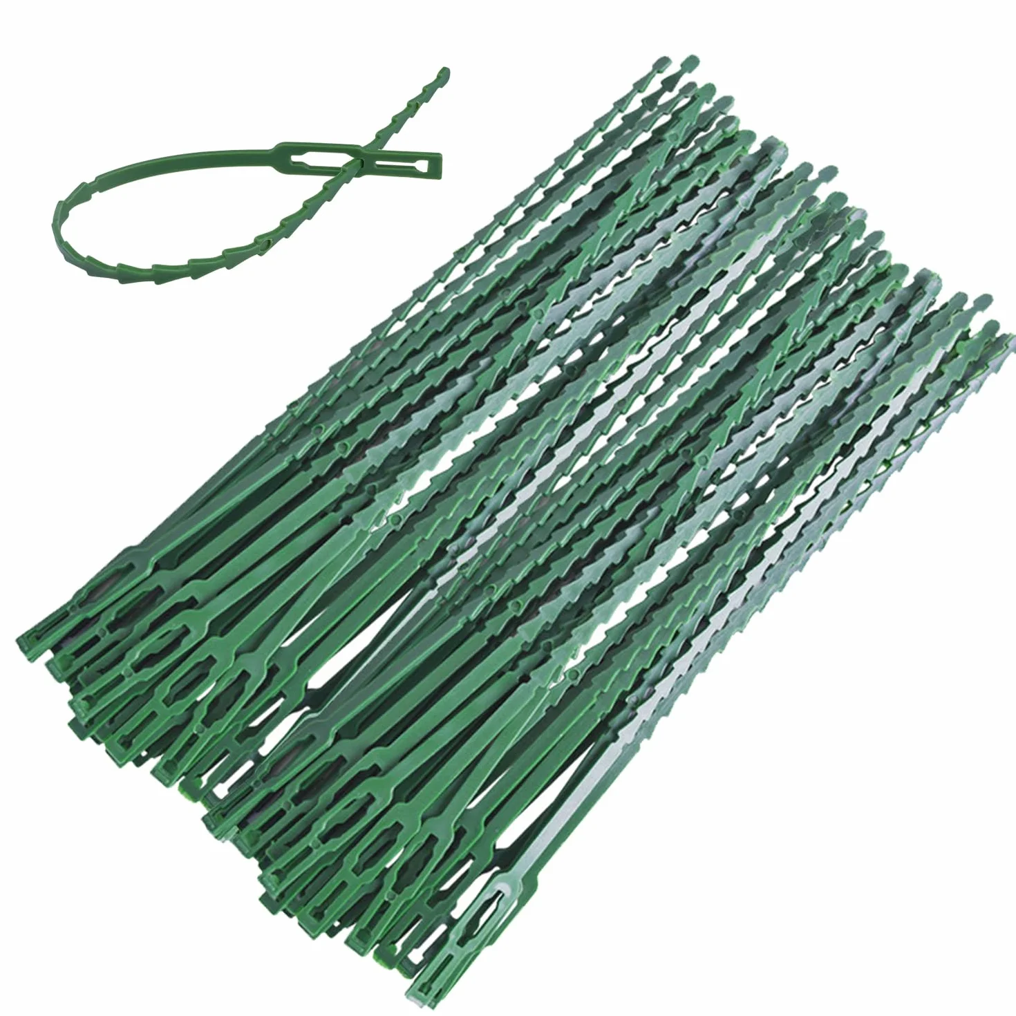 Treki 150pcs 230mm Attaches de Plantes Réglables de Jardinage Attaches Réglables Serre Câbles Lien de Serrage en Plastique Réutilisable pour Vertes Arbustes Jardinage Bricolage Maison Bureau