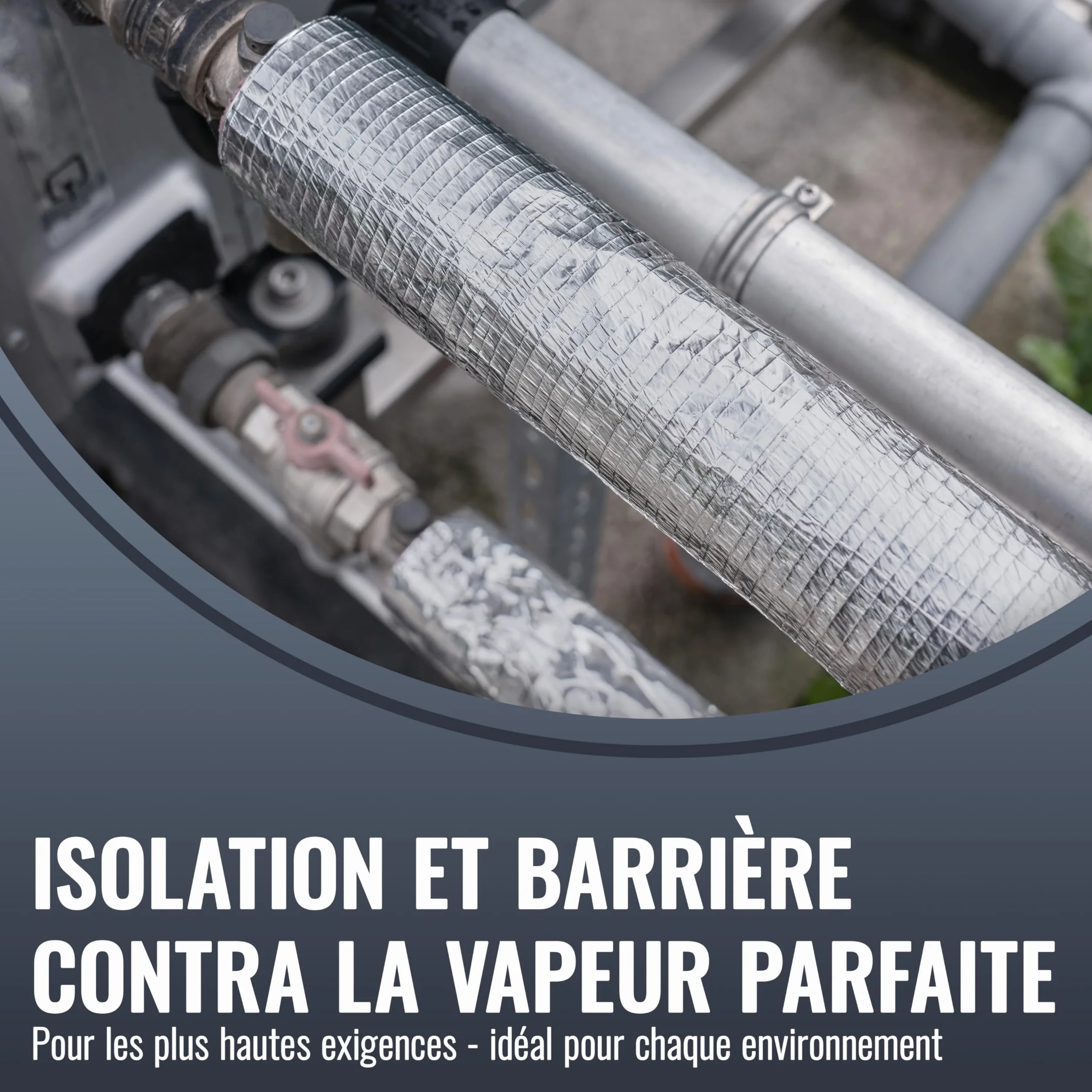 Ruban Adhésif Aluminium Renforcé par Fibre de Verre 50m x 48mm pour Isolation Tuyauteries