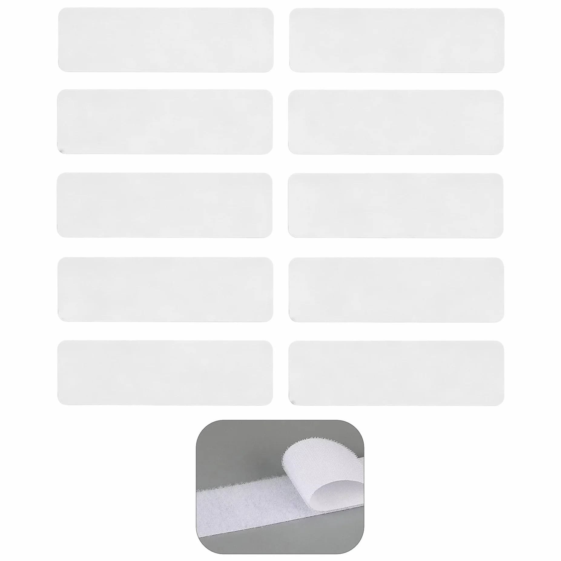 Scratch Autocollant Double Face Blanc Réutilisable Rectangle 3 x 10 cm Lot de 10 Pièces