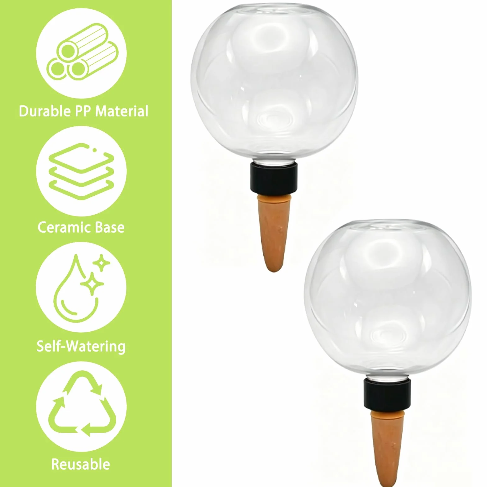 4 Boules d’Arrosage Plantes Globe Arrosage 500 ML, Système Arrosage Automatique Série, Irrigation Goutte à Goutte Transparent, pour Plantes Intérieur Balcon Jardin Vacances (Blanc*4)
