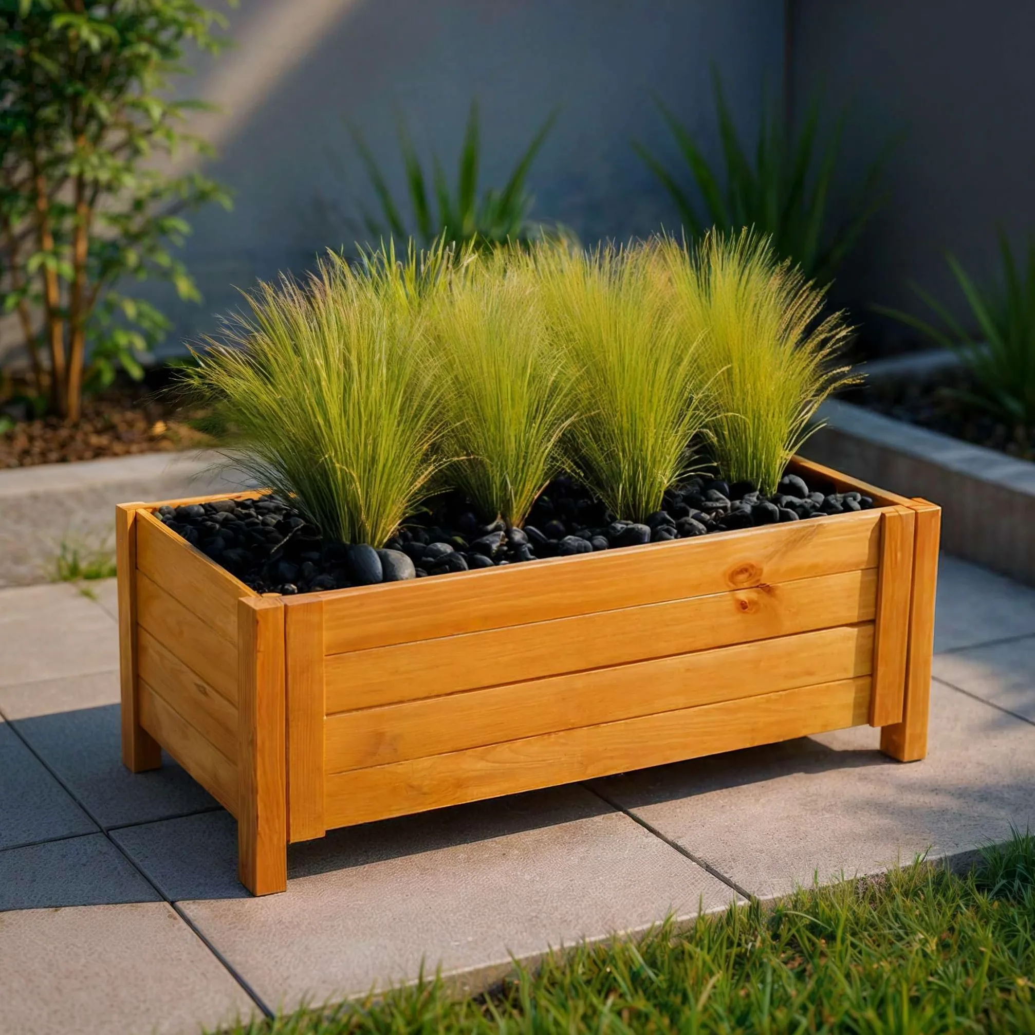 BOGATECO Bac à Fleurs Jardinière en Bois pour Extérieure | 80 x 38 cm | Pot de Fleurs Parfait pour Jardin, Terrasse & Balcon | Imprégné | Arrive Assemblé | avec Agro-Textile | Marron Chêne