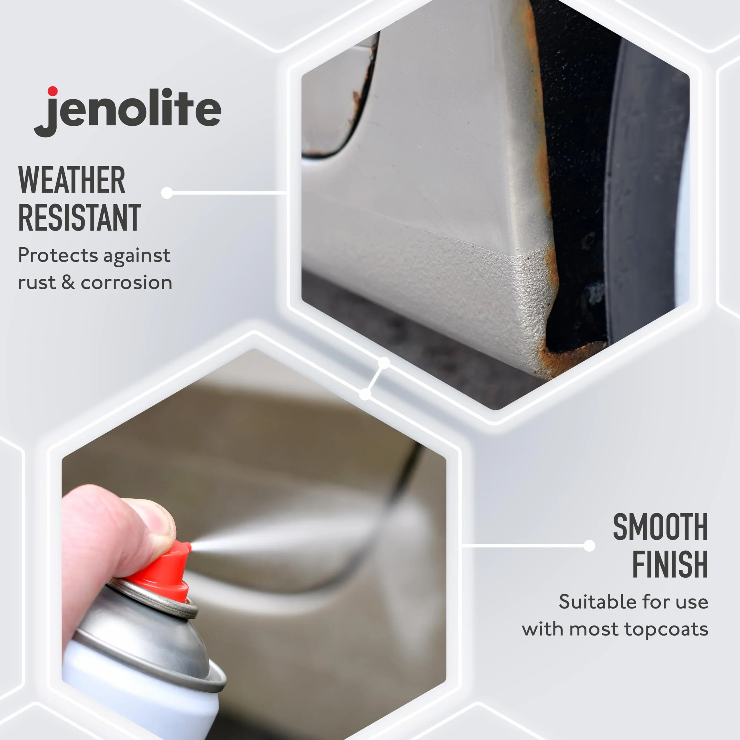 JENOLITE Apprêt Antirouille Blanc 400ml Haute Performance Protection Contre la Rouille