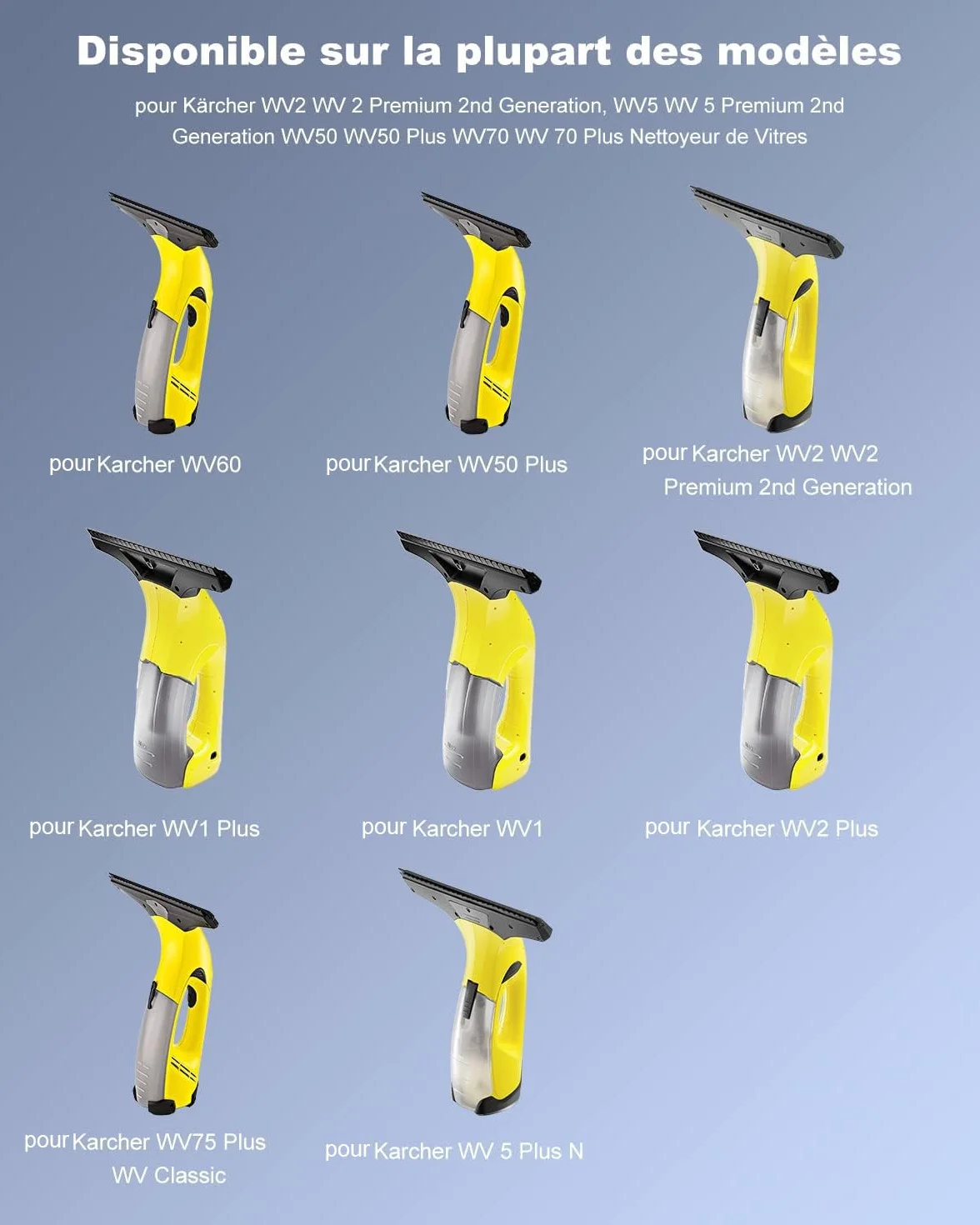 Chargeur Compatible Karcher WV2 WV1 WV50 WV60 WV70 WV75 WV5 Adaptateur