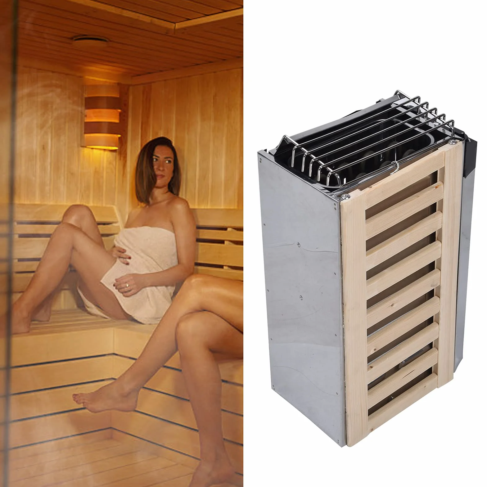 Poêle de sauna 3,6 KW acier inoxydable chauffage interne 230 V