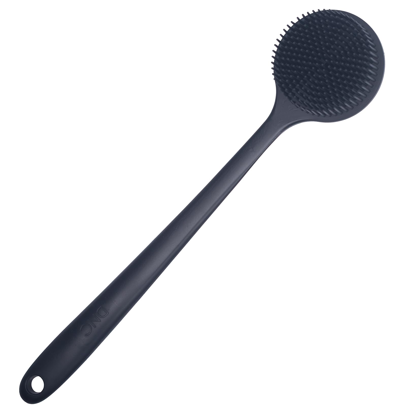 Soft Silicone Back & Body Brush with Extended Handle, Black