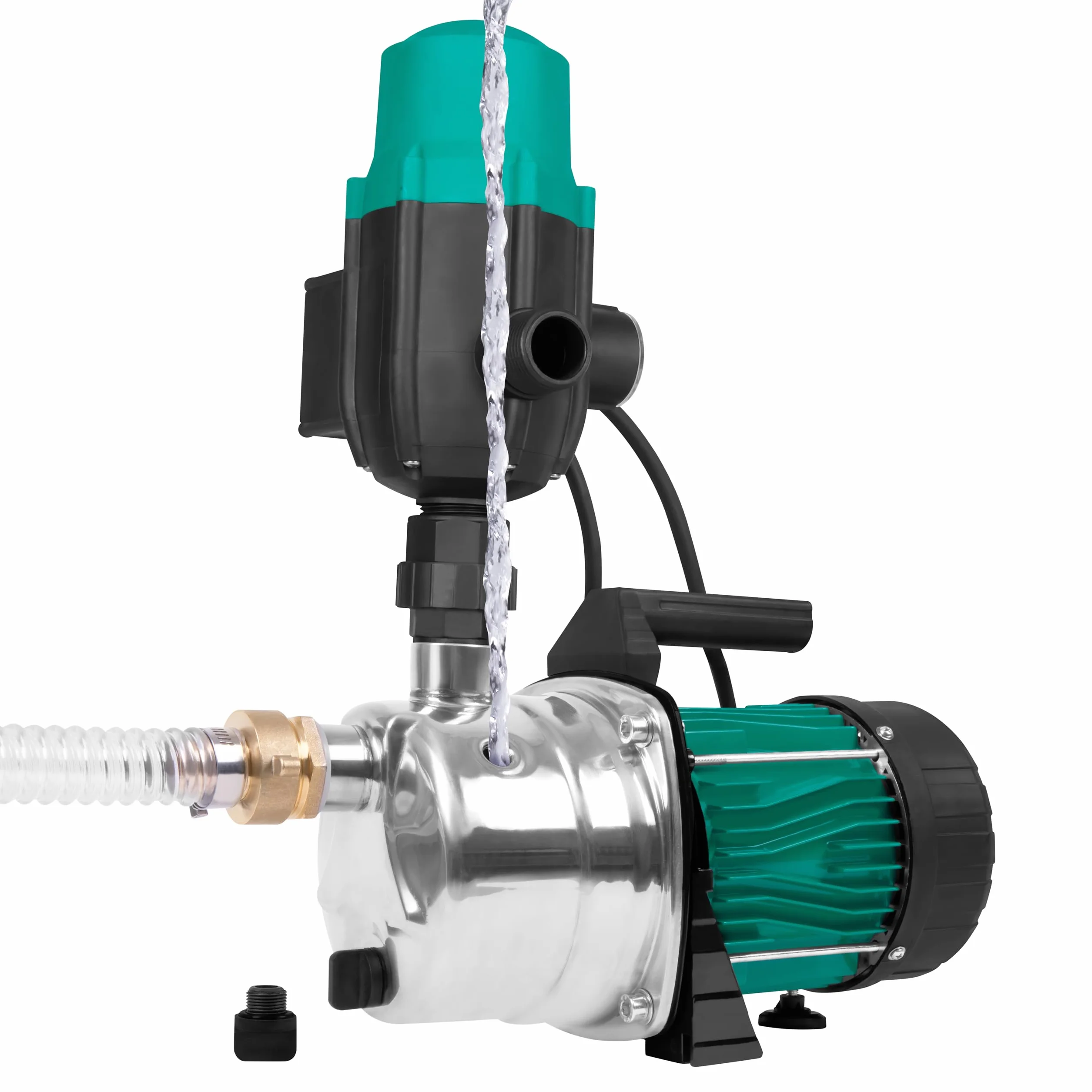 Vonroc Pompe à Eau Hydrophore 1000W 3500l/h 4,4bar Acier Inoxydable Réservoir 19L