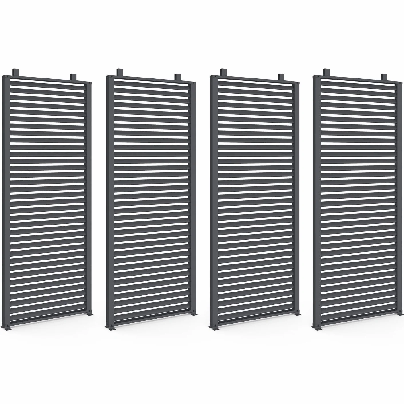 IDMarket - Pergola bioclimatique Lames orientables Acier 3x4 M avec persiennes Horizontales Gris Anthracite