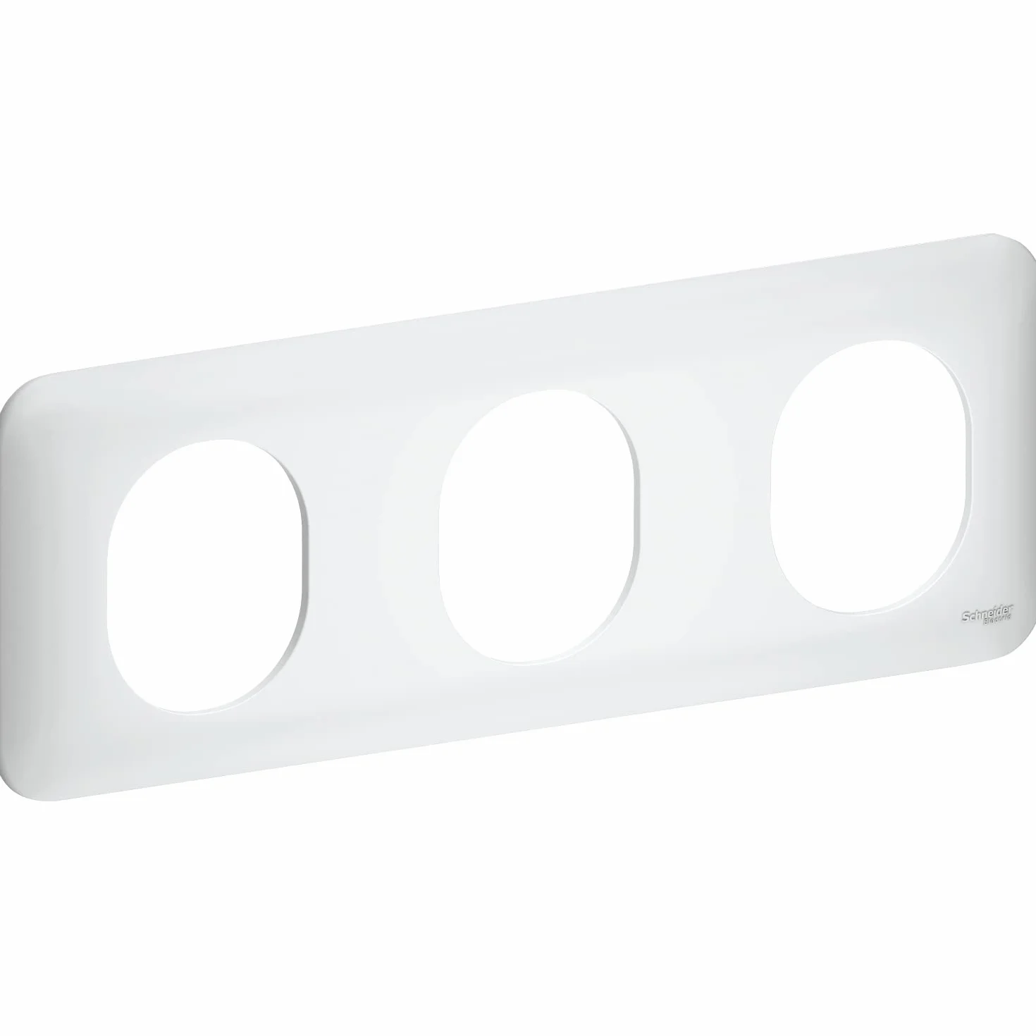 Ovalis plaque de finition 3 postes horizontal