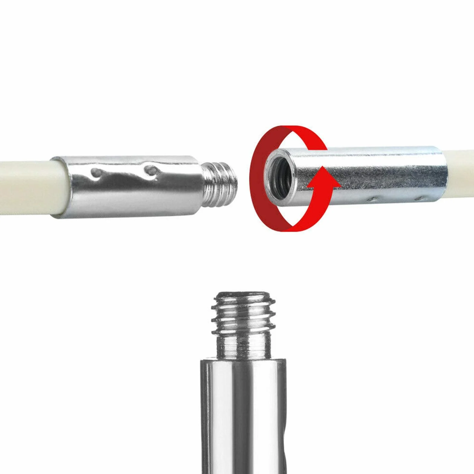 Kit Brosse de Cheminée pour Ramonage 6 Tiges Flexibles 61cm Tête 100mm Poêle à Granulés