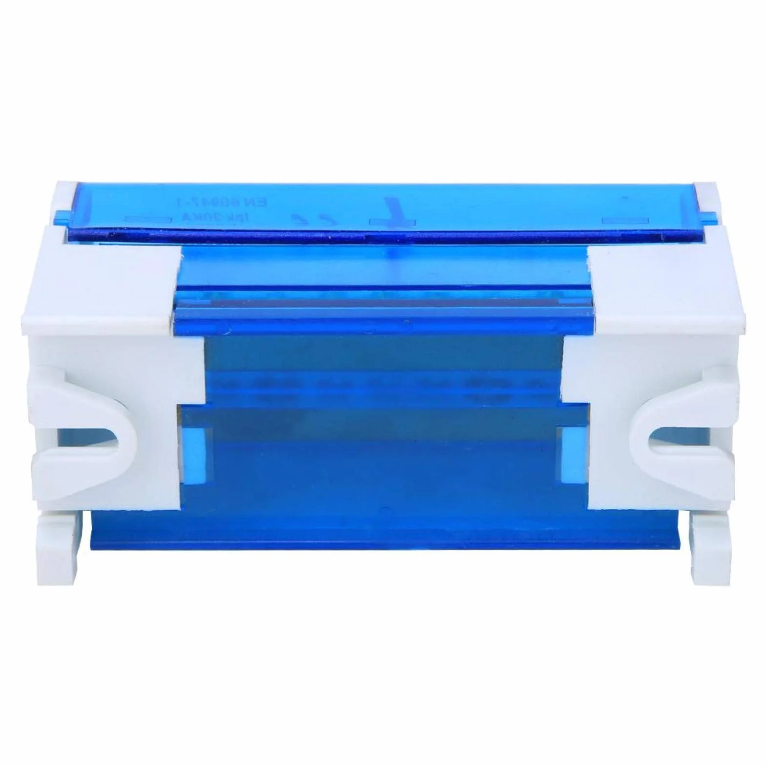 Boîte de Distribution de Bornes 125A 500V 2x11 Positions Rail DIN Monophasé 2 Niveaux avec Cache Anti-poussière