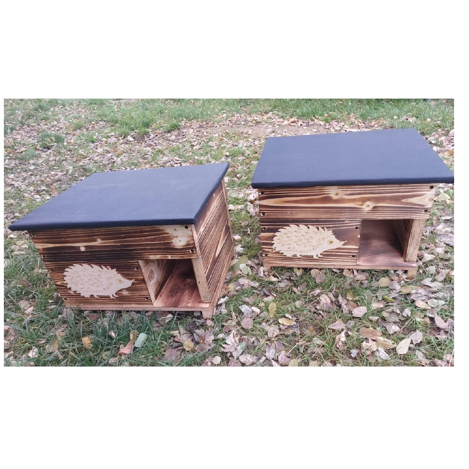 QLS Abri pour hérisson en bois 40 x 50 x 30 cm avec toit amovible résistant aux intempéries